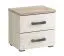 Comodino Zemun 09 | Grigio rovere e bianco rovere | 2 cassetti | Maniglie nere | 43 x 44,5 x 33,5 cm
