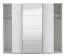 Armadio scorrevole Bogati 04 | Bianco lucido e anta a specchio | 224 x 262,5 x 65,5 cm | 2 barre appendiabiti