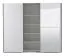 Armadio scorrevole Bogati 04 | Bianco lucido e anta a specchio | 224 x 262,5 x 65,5 cm | 2 barre appendiabiti