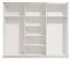 Armadio scorrevole Bogati 04 | Bianco lucido e anta a specchio | 224 x 262,5 x 65,5 cm | 2 barre appendiabiti