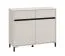Cassettiera "Lapovo" 07, color cashmere, gambe nere, 2 ante a battente, 2 cassetti, 4 scomparti, bordi in ABS, 106 x 40 x 90 cm