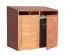 Copri bidone dei rifiuti doppio Cubo, legno duro - misure: 84 x 150 x 135 cm (l x p x h)
