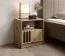 Comodino Leeds 38 | 52 x 51 x 38 cm | Rovere artigianale | 1 cassetto, 1 vano | Doghe nere | Bordi in ABS