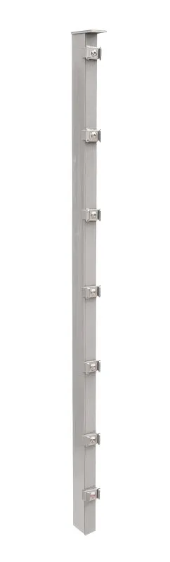Palo per recinzione Mod. P, Finitura: zincato:Per recinzioni alte max: 83 cm, Lunghezza: 88,5 cm, Punti di fissaggio: 5