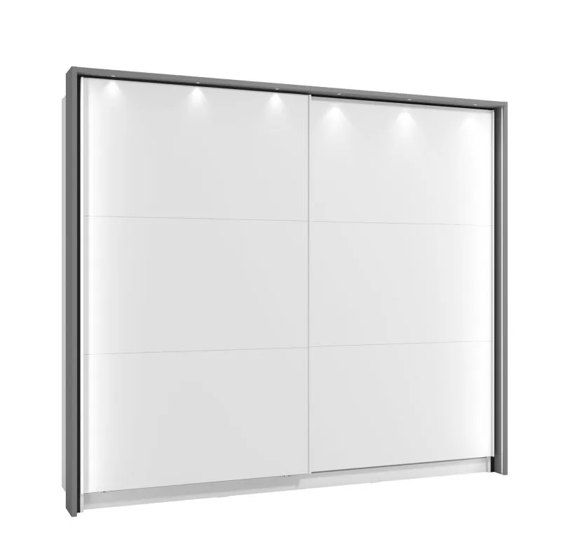 Cornice per armadio scorrevole Kule 07 | Grigio grafite | MDF e derivati del legno | 214x247x18,5 cm