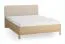 Letto matrimoniale "Olimar" 30, rovere massiccio, color rovere/beige, incl. rete a doghe, testiera imbottita, 160 x 200 cm