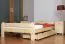 Letto alla francese "A11", pino massiccio, naturale, incl. rete a doghe - 140 x 200 cm