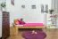 Letto singolo "Wooden Nature" 01, rovere massello, oliato - 100 x 200 cm (l x l)