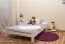 Letto matrimoniale pino massello laccato bianco A11 | Design moderno | Rete a doghe inclusa | 160 x 200 cm
