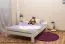 Letto matrimoniale pino massello laccato bianco A11 | Design moderno | Rete a doghe inclusa | 160 x 200 cm