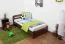 Letto singolo pino massello noce A7 | Rete a doghe inclusa | 90 x 200 cm | Design moderno