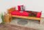 Letto singolo 82, pino massello, color ontano, incl. rete a doghe - 100 x 200 cm