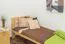 Letto singolo in pino massello naturale 74 | Rete a doghe inclusa | 80 x 200 cm | Design moderno