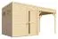 Casetta da giardino Basilea 02 con tetto aggiuntivo incl. pavimento, finitura naturale - Casetta da giardino prefabbricata da 19 mm, superficie utile: 5,10 m², tetto piano
