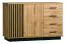 Cassettiera Trevalli 6 cassetti | Rovere e nero | 88 x 141 x 40 cm | Design moderno e robusto