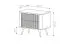 Comodino Sloughia 14 nero | Frontale a doghe elegante | Metallo e ABS | 55 x 63 x 38 cm