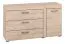 Cassettiera "Decorah" 06, rovere chiaro - 84 x 146 x 42 cm (h x l x p), 1 anta, 3 cassetti e 2 scomparti