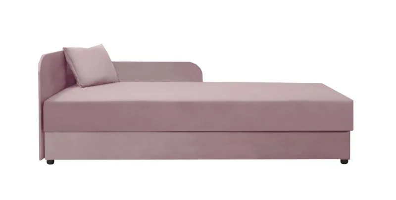 Letto da giorno rosa Lobatos 75 | Contenitore ribaltabile | Nucleo a molle Bonell | 80 x 195 cm | Testata sinistra