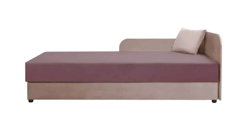Letto per ospiti rosa Lobatos 96 | Contenitore ribaltabile | Testata destra | Superficie 80 x 195 cm | Imbottitura confortevole | Divano-letto