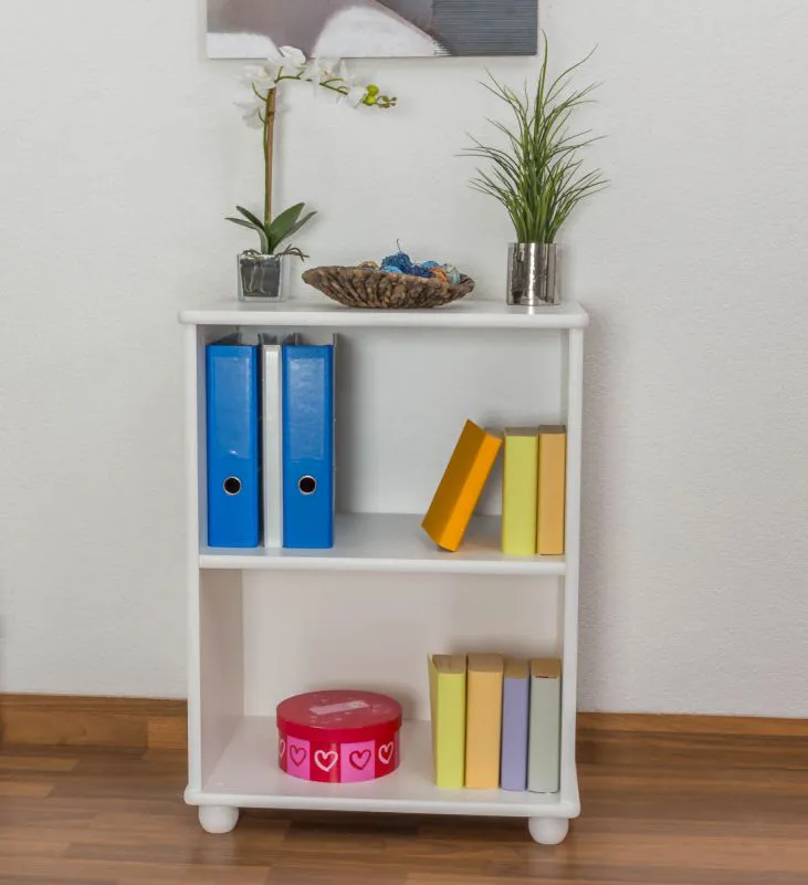 Scaffale in pino massello laccato bianco Junco 53C | 83x60x42 cm | Design moderno e robusto