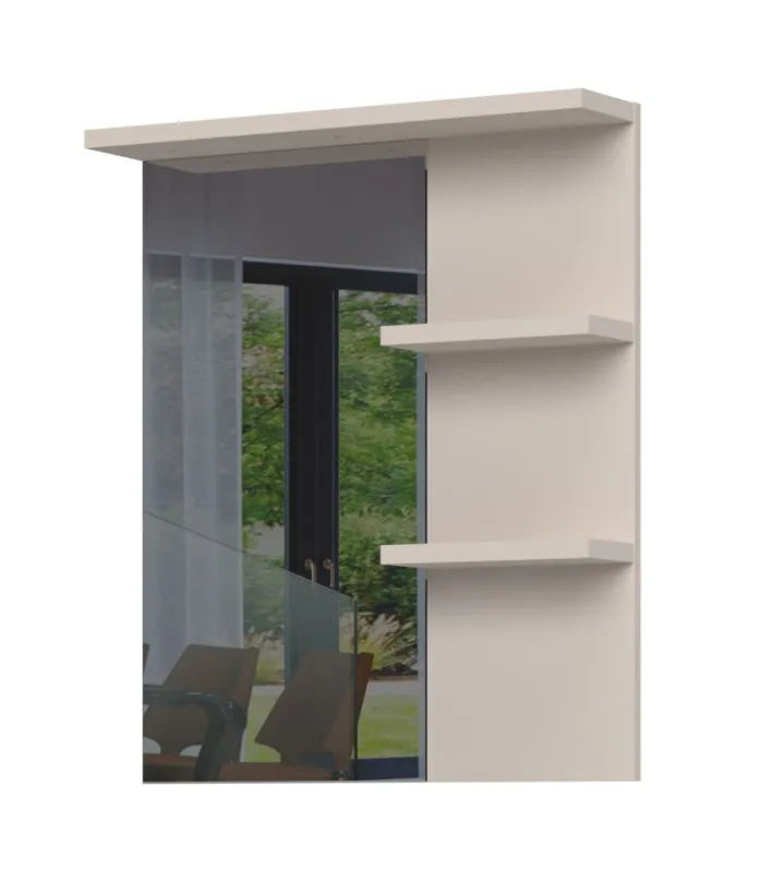 Specchio Neiafu 109 | Cashmere | 89 x 76 x 17 cm | 2 ripiani | Illuminazione LED inclusa