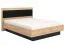 Letto matrimoniale king size 180 x 200 cm | Rovere Artisan e nero | Testiera imbottita grigio scuro | Bordi ABS