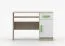 Scrivania Smolikas 76 | Bianco/Rovere Sonoma | 3 scomparti, 1 cassetto | Maniglie legno verde | 75 x 110 x 50 cm