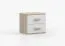Comodino Smolikas 130 | Rovere Sonoma e Bianco | 2 cassetti | Maniglie legno marrone | 50 x 55 x 40 cm