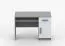 Scrivania "Smolikas" 83 | Bianco/Grigio | Maniglie in legno | 1 anta, 3 scomparti, 1 cassetto | 75 x 110 x 50 cm