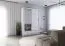 Armadio scorrevole Lusatian 05 bianco | 2 ante con specchio | 6 scomparti, 2 cassetti | 218 x 150 x 61 cm