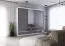 Armadio scorrevole Lusatian 34 | Bianco e grigio | 3 ante con specchio | 7 scomparti, 4 cassetti | 218 x 250 x 61 cm