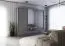 Armadio scorrevole Lusatian 35 grigio | 3 ante con specchio | 7 scomparti, 4 cassetti | 218 x 250 x 61 cm