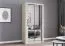Armadio scorrevole Biokovo 02 rovere Sonoma | 2 ante con specchio | 7 scomparti | Maniglie argento | 200 x 100 x 64 cm