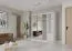 Armadio scorrevole 2 ante con specchio Sredna 04 | Rovere Sonoma e bianco | 7 scomparti, 3 cassetti | 218 x 203 x 61 cm