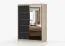 Armadio scorrevole nero Sonoma con specchio | 2 ante | 200 x 150 x 61 cm | Maniglie alluminio