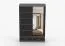 Armadio scorrevole Lusatian 10 | Grigio/Nero | Specchio frontale | 2 ante, 6 scomparti, 2 cassetti | 218 x 150 x 61 cm