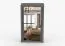 Armadio scorrevole "Biokovo" 07 | Grigio con specchio | 2 ante | 7 scomparti | 215 x 120 x 64 cm