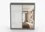 Armadio scorrevole "Gorski" 31 | Bianco/Grigio con Specchio | 2 ante, 6 scomparti | 218 x 203 x 61 cm