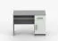 Scrivania compatta "Smolikas" 84 | Bianco/grigio | 1 anta, 3 scomparti, 1 cassetto | Maniglie in legno | 75 x 110 x 50 cm