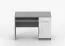 Scrivania Smolikas 89 | Bianco/Grigio | 1 anta, 3 scomparti, 1 cassetto | Maniglie in legno | 75 x 110 x 50 cm