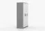 Armadio battente Smolikas 113 | Bianco e grigio | 3 ante, 9 scomparti, maniglie in legno | 192 x 120 x 50 cm