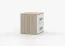Comodino Smolikas127 | Rovere Sonoma e Bianco | 2 Cassetti | Maniglie Legno Verde | 50 x 55 x 40 cm