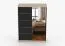 Armadio scorrevole nero Sonoma con specchio | 2 ante | 200 x 150 x 61 cm | Maniglie alluminio