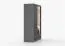 Armadio scorrevole Lusatian 10 | Grigio/Nero | Specchio frontale | 2 ante, 6 scomparti, 2 cassetti | 218 x 150 x 61 cm