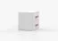 Comodino Smolikas 141 bianco | 2 cassetti | Maniglie rosa legno | 50 x 55 x 40 cm