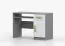 Scrivania compatta "Smolikas" 84 | Bianco/grigio | 1 anta, 3 scomparti, 1 cassetto | Maniglie in legno | 75 x 110 x 50 cm