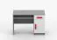 Scrivania "Smolikas" 85 | Bianco/Grigio | 1 anta, 3 scomparti, 1 cassetto | Maniglie in legno | 75 x 110 x 50 cm