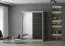 Armadio scorrevole nero Sonoma con specchio | 2 ante | 200 x 150 x 61 cm | Maniglie alluminio