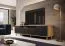 Mobile TV moderno Cieneguillas 01 | Rovere Artisan e nero | Gambe oro | Frontale rigato | 54 x 200 x 40 cm | Push-to-open
