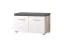 Cassapanca "Kove" 03 | Grigio rovere e bianco lucido | 2 scomparti | Seduta imbottita | 45 x 79 x 35 cm